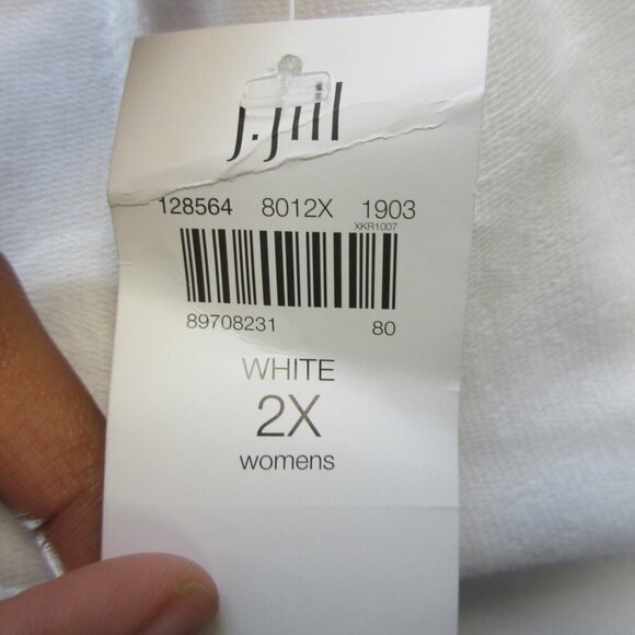 J Jill Slim Leg Cropped Pants Women 2X White Pima Cotton Rayon Casual Beach 338 - Picture 5 of 10